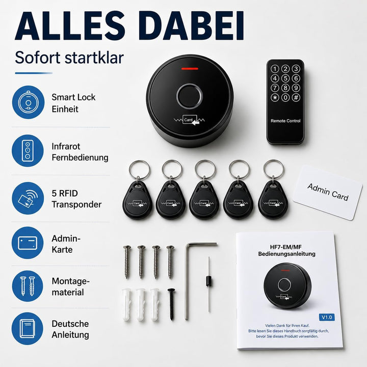 MATHFEL Smart Lock Zugangssystem mit Fingerabdruck & RFID – Elektronisches Türschloss für Haustür, I