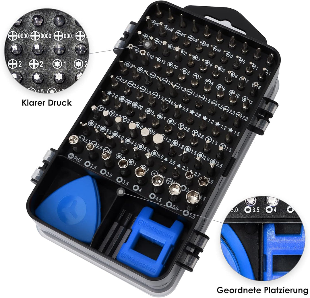 SHARDEN Feinmechaniker Schraubendreher Set, 122 in 1 Mini Präzisions Werkzeug Kit mit Torx T2 T5 T6