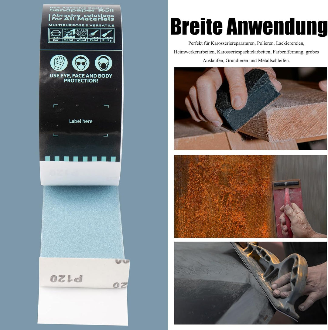 FASTPLUS Selbstklebende Premium PSA Abarasive Rolle Longboard Schleifpapier Sticky Back Longboard Ko