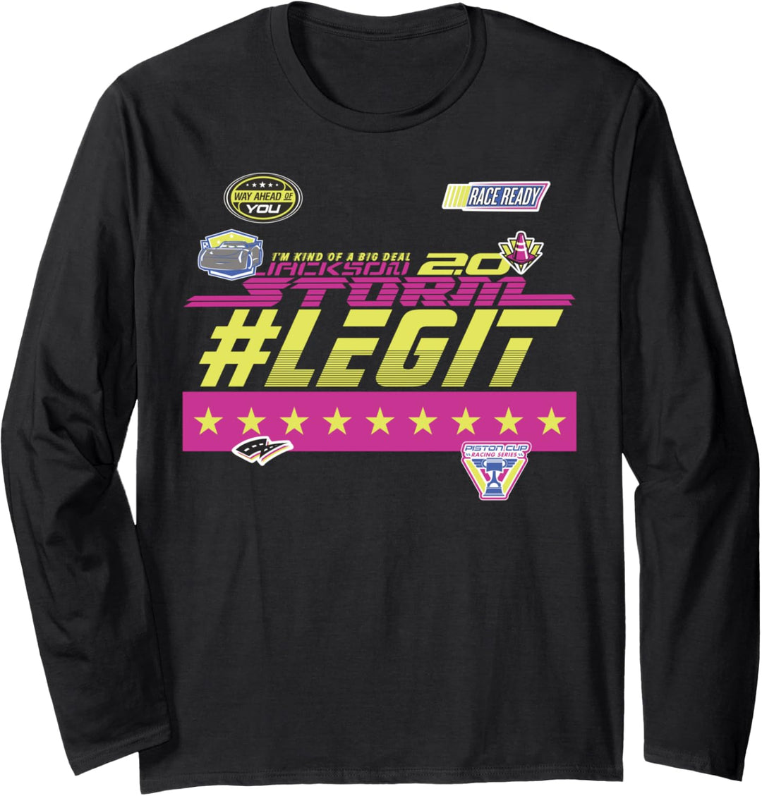 Disney Pixar Cars 3 Jackson Storm Hashtag Legit Text Langarmshirt