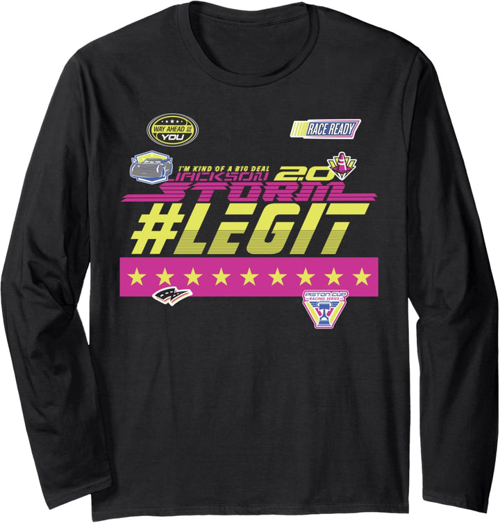 Disney Pixar Cars 3 Jackson Storm Hashtag Legit Text Langarmshirt