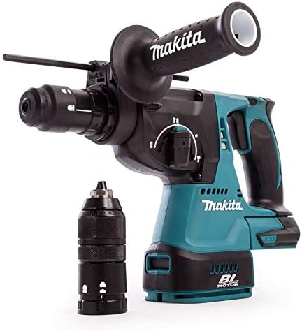 Makita Akku-Kombihammer für SDS-Plus 18 V im Makpac ohne Akku/Ladegerät DHR243ZJ, Schwarz, Blau