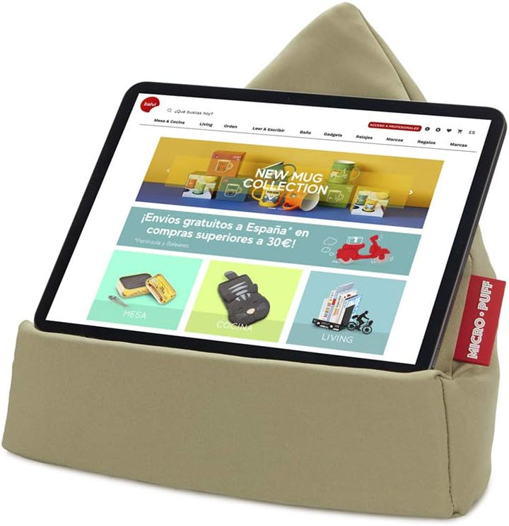 balvi Micro Puff Grün Farbe Kissen Tablette, Smartphone, E-Bücher Desenfundable Baumwolltasche Polye