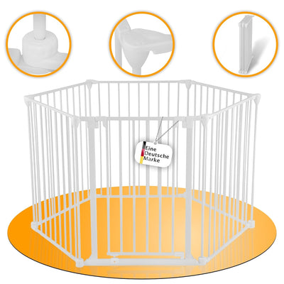 Baby Vivo Kaminschutzgitter 380 cm XXL Kinderlaufgitter Laufstall mit Tür Absperrgitter Ofengitter T