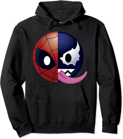 Marvel Spiderman Half Spidey Half Venom Emoticon Pullover Hoodie