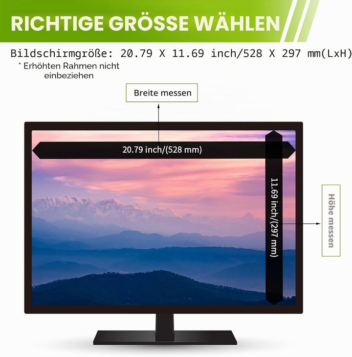 SOPPY Blickschutzfilter, 23,8 Zoll Monitor Blickschutzfolie, Monitor Screen Filter Datenschutz Bilds