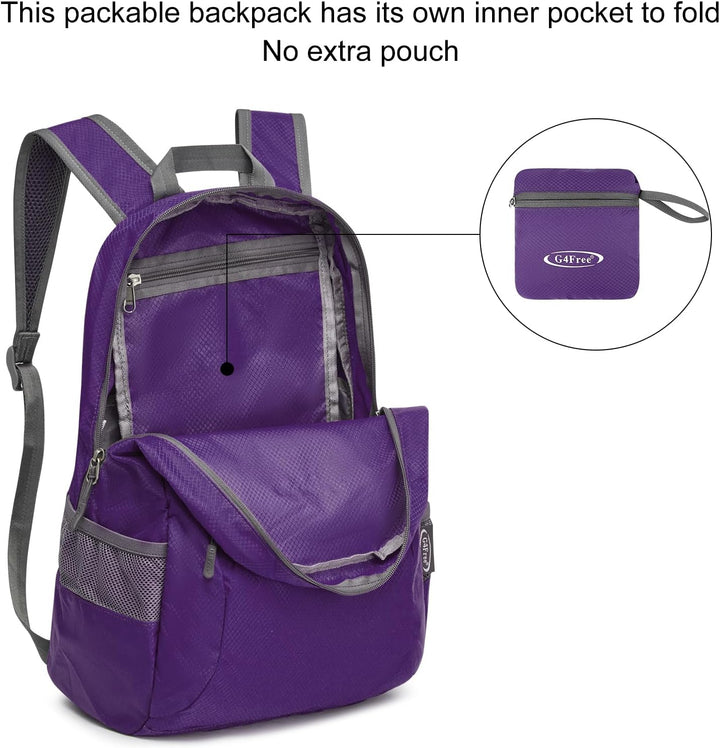 G4Free 20L Faltbarer Rucksack Ultraleichter Wanderrucksack Daypack für Männer Frauen und Kinder für