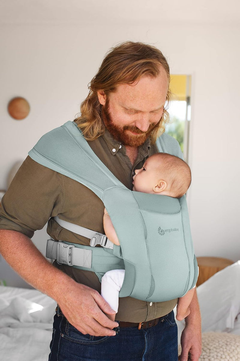 Ergobaby Embrace Soft Air Mesh Babytrage für Neugeborene ab Geburt, 2-Positionen Bauchtrage Baby Tra