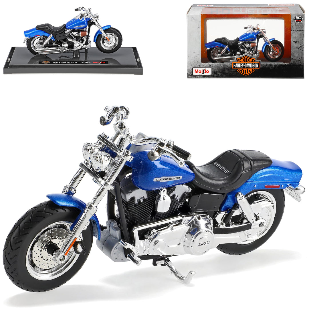 Generisch Harl. Davi. 2009 FXDFSE CVO Fat Bob Blau 1/18 M*a*i*s*t*o Modell Motorrad mit individiuell