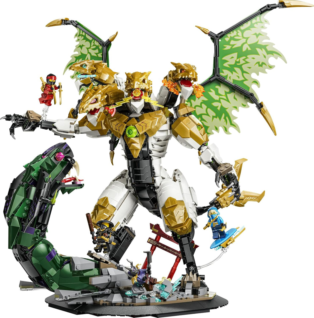 LEGO NINJAGO Duell mit dem Ultradrachen - Spielzeug mit 4-köpfiger Actionfigur, Schlange & 4 Minifig