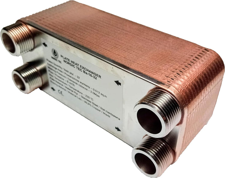 Edelstahl Plattenwärmetauscher Nordic Tec Ba-16-32 Plattenwärmeübertrager Wärmetauscher 32 Platten 1