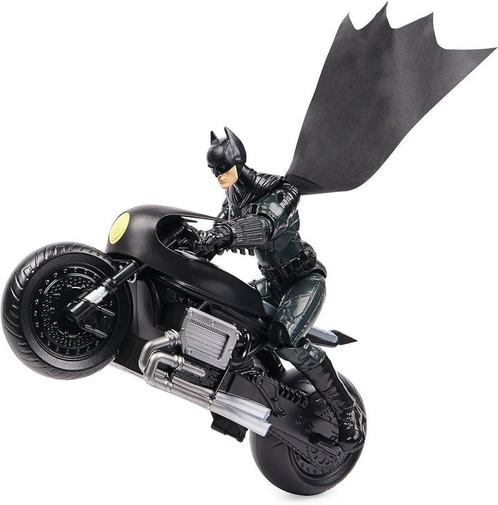 Spin Master Batman The Batman authentisches Bat-Cycle mit 30cm Batman-Actionfigur inkl. Stoffumhang