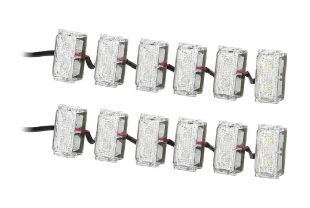 HELLA - LED-Tagfahrleuchtensatz - LEDayFlex II - 12V - rechteckig - Einbau - Lichtscheibenfarbe: gla