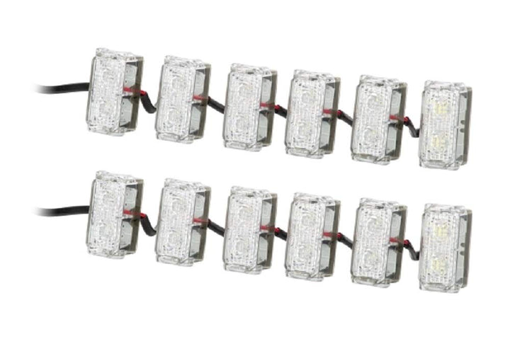 HELLA - LED-Tagfahrleuchtensatz - LEDayFlex II - 12V - rechteckig - Einbau - Lichtscheibenfarbe: gla