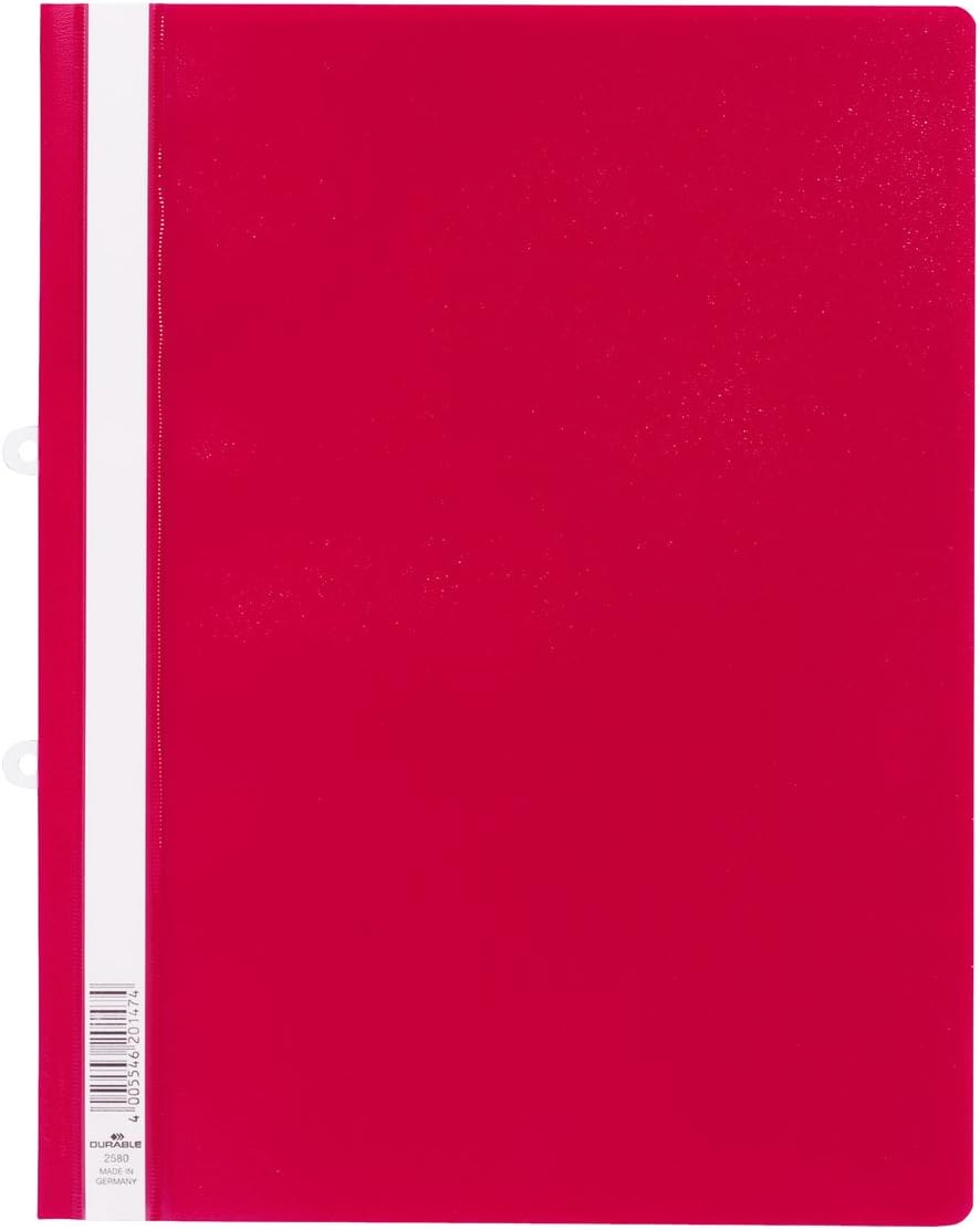 Durable Sichthefter mit Abheftschieber, überbreit, rot, 25er Packung, 258003, rot