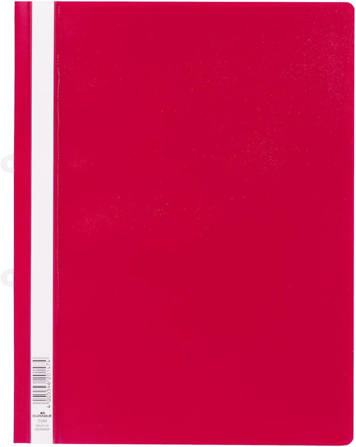 Durable Sichthefter mit Abheftschieber, überbreit, rot, 25er Packung, 258003, rot