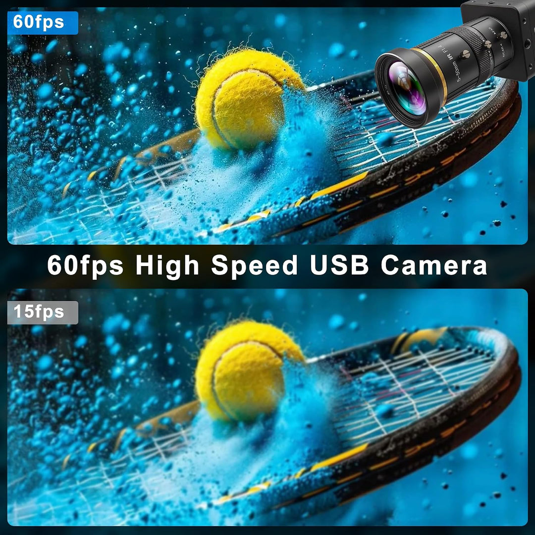 ELP Global Shutter USB3.0 Kamera,5MP 60fps10-facher manueller 5-50mm Varifokal, Bewegungserfassung f