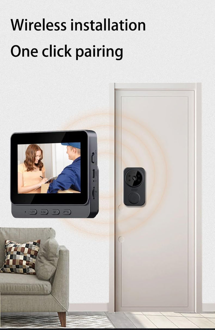 TKMARS Türklingelkamera - Kabellose Video 2-Wege Audio Gegensprechanlage mit 4,3 Zoll IPS Bildschirm