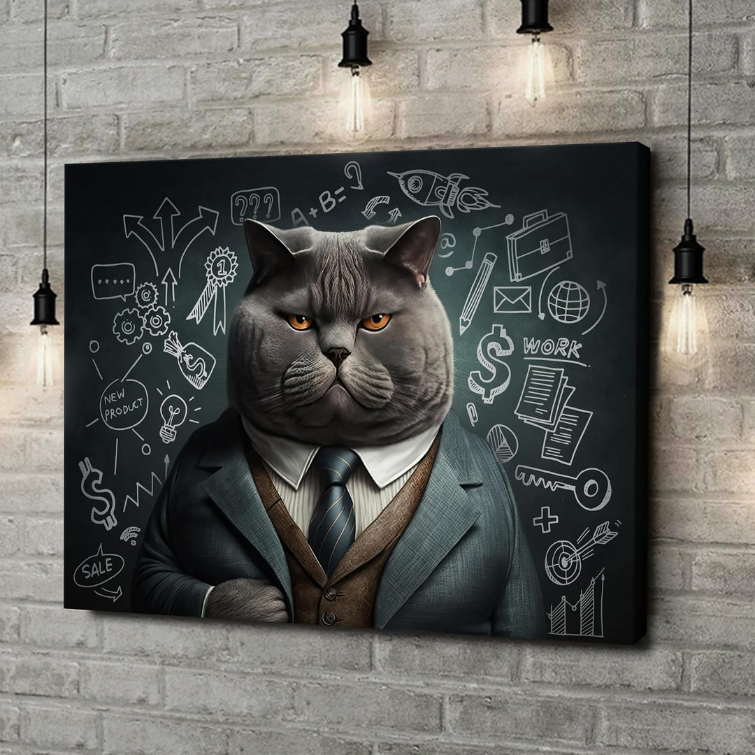 Artmazing | Katze Bild Professor | Bilder Katze Modern | S-Art Bilder | Katzenbilder Modern | Modern