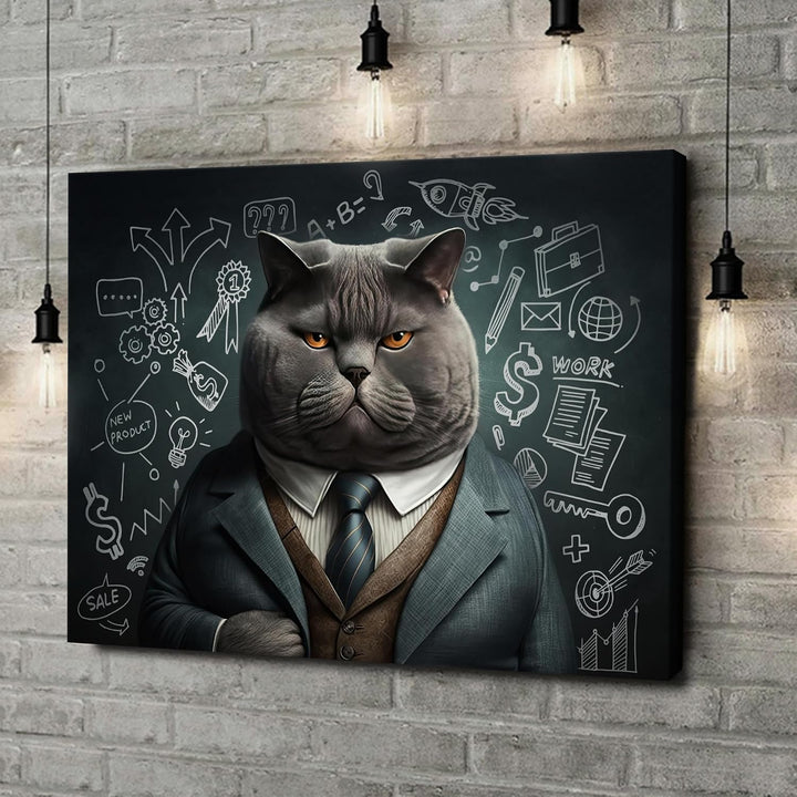 Artmazing | Katze Bild Professor | Bilder Katze Modern | S-Art Bilder | Katzenbilder Modern | Modern