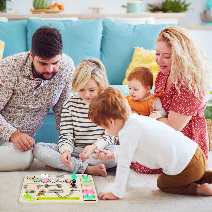 NUKied Busy Board für Kleinkinder,Holz Montessori Busy Board,Baby Pädagogisches Sensorik Spielzeug f
