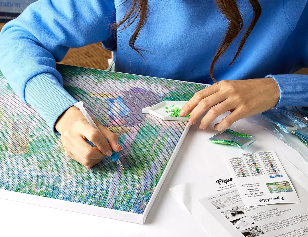 Figured'Art Diamond Painting Erwachsene 40x50cm Mit Rahmen Ganze Leinwand gespannt Van Gogh Sternenn