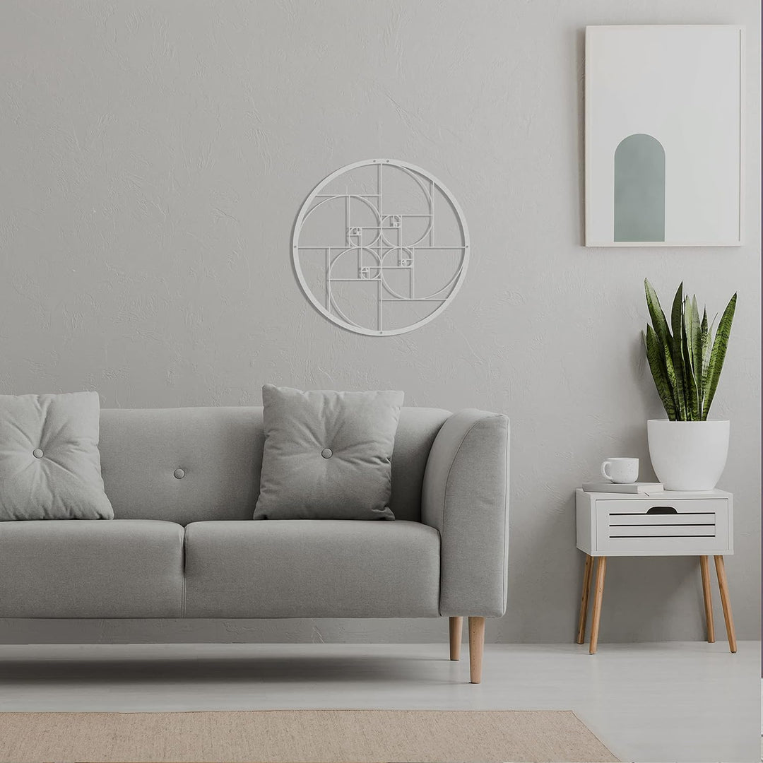 IWA CONCEPT Golden Ratio Metall Wanddekoration|Einzigartige Moderne Dekoration für Wohnzimmer | Meta