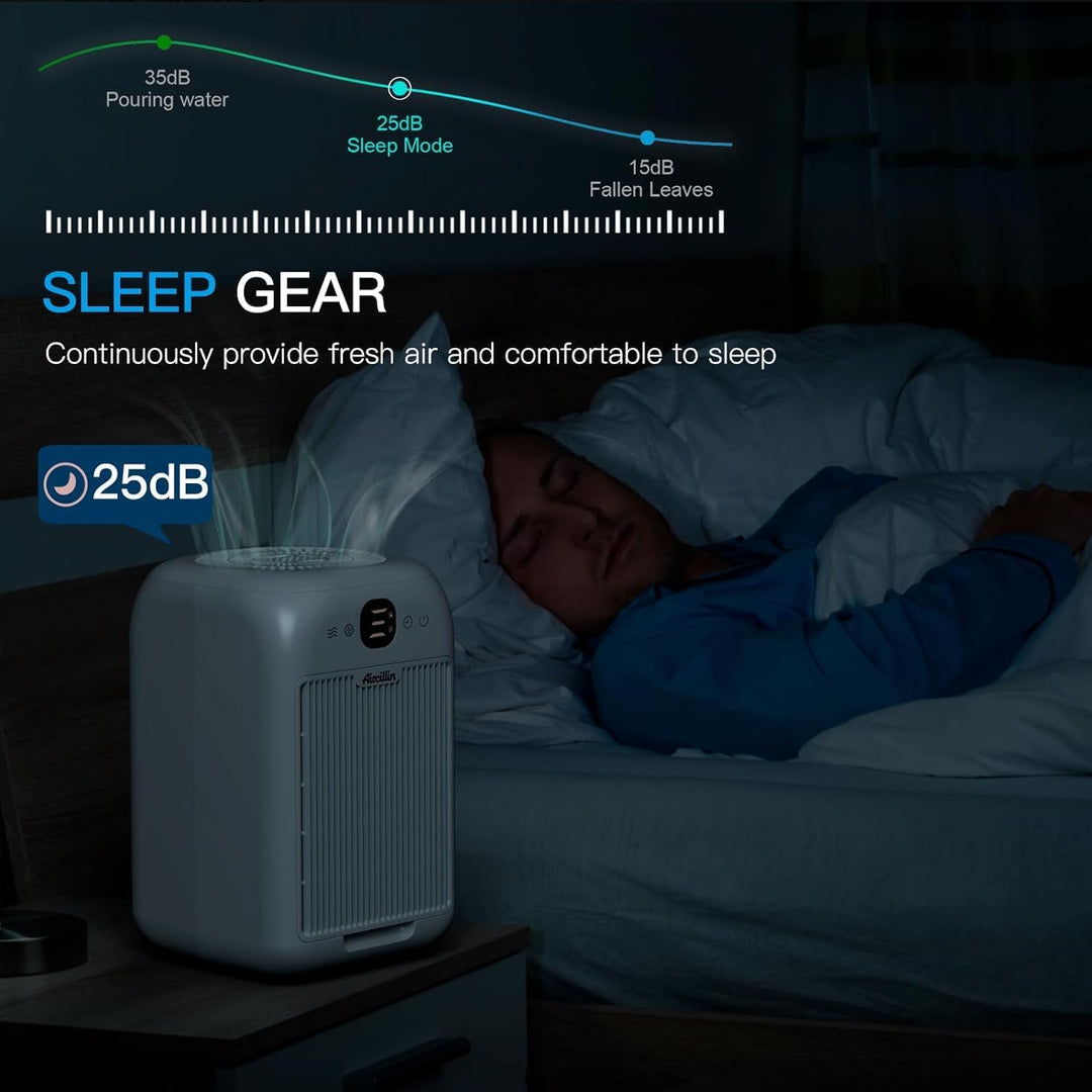 2 Stück Luftreiniger Allergiker mit Aromatherapie, HEPA Luftfilte gegen Schimmel Staub Pollen Tierha