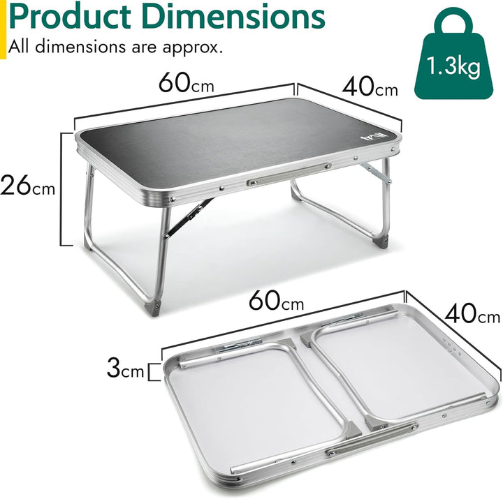 Klappbarer Campingtisch, Leichter Aluminiumrahmen, B 60 cm x T 40 cm x H 26 cm, Trail