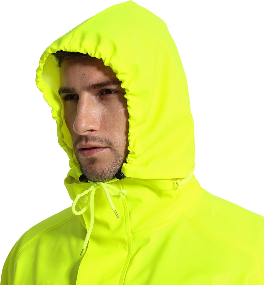 Regenanzug Herren Warnschutz Wasserdicht - PU Regenjacke & Latzhose, Regenbekleidung mit 360° Reflek