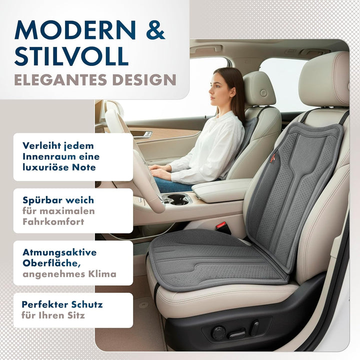 Walser Premium Sitzauflage Auto Nubo, 1 Sitzschoner Auto anthrazit, hochwertige Autositzauflage 1 St