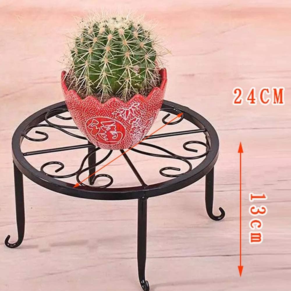 YANJINGHE 2 Pieces Flower Stool Plant Stand, Flower Stands, Retro Design, Round, Wrought Iron, Flowe