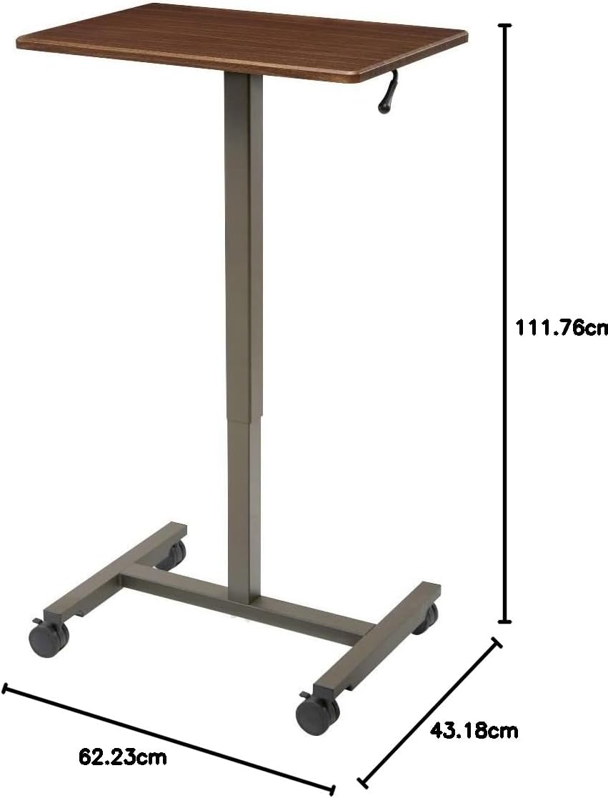 Seville Classics Airlift 62 cm pneumatisch höhenverstellbarer mobiler Steh-Sitz-Tisch (74,4 bis 110,