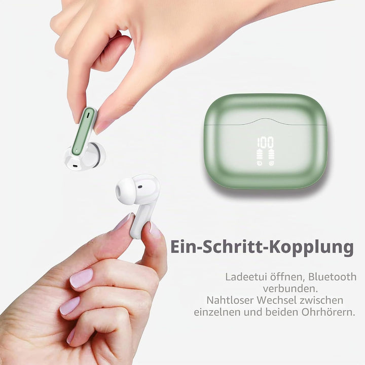 Bluetooth Kopfhörer, 2026 Kopfhörer Kabellos Bluetooth 5.4 mit 4 ENC Noise Cancelling Mics, Tiefer B