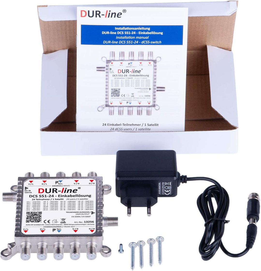 DUR-line DCS 551-24 - preiswerte Einkabellösung für 24 Teilnehmer für Quattro LNB - 1 x 24 SCR/DCSS