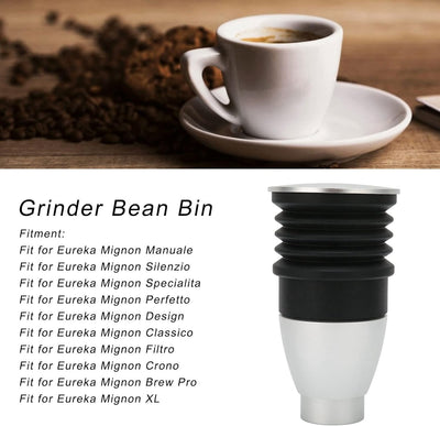 60 G Kaffeemühle Single Dose Hopper, Kaffeemühle aus Aluminiumlegierung, Bohnenbehälter mit Silikonb