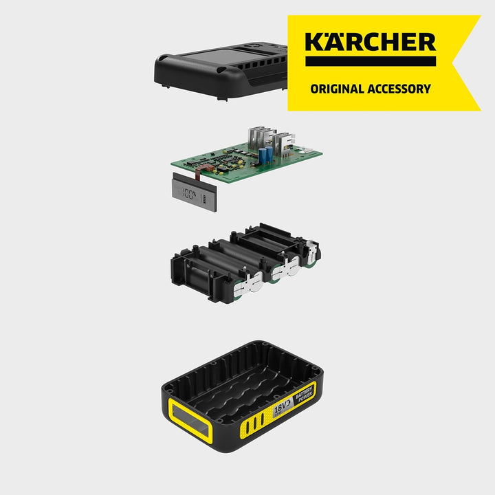 Kärcher Battery Power18/25,18 Vor36 V, 2,5 Ah(Energieverbrauch 45 Wh, Echtzeitanzeige Akku, Lithium-