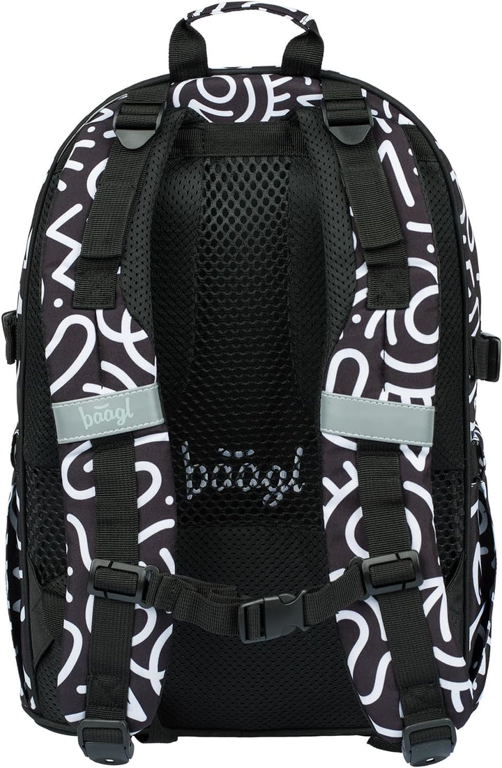 Baagl Kinderrucksack, Schulrucksack für Kinder mit ergonomisch geformter Rücken, Brustgurt und refle