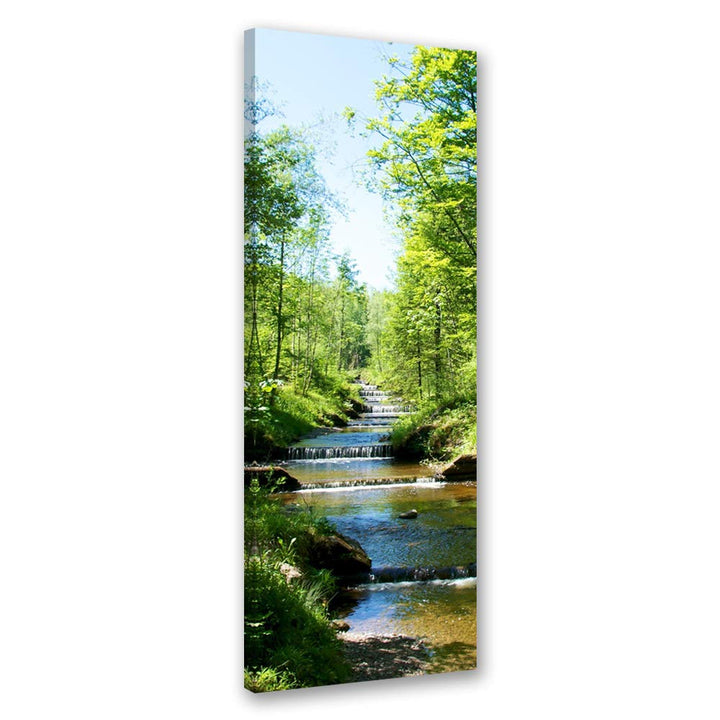 Feeby Leinwand Bilder - Natur - Wald - 40x100 cm- Deko Wohnzimmer - Wandbilder Schlafzimmer - Deko A