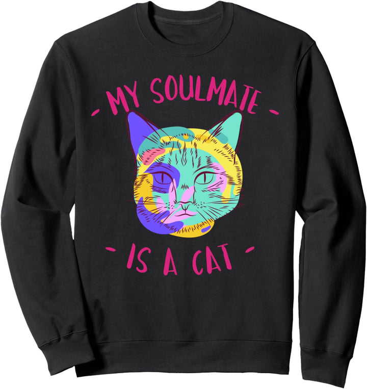 Lustig bunt Mein Seelenverwandter ist eine Katze Sweatshirt