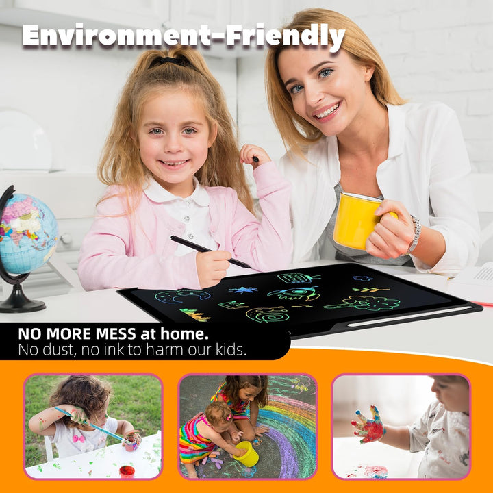 Kinayue LCD-Schreibtablett für Kinder, Wiederaufladbare 21 Zoll Maltafel Zeichentafel, Vorschule Ler