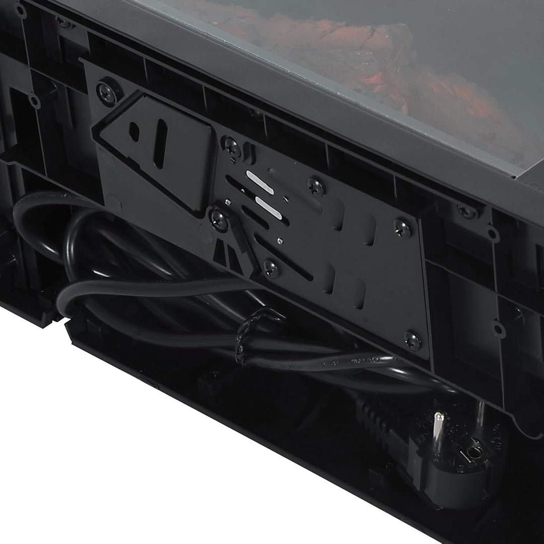 HOMCOM Elektrokamin mit Heizung, elektrischer Kamin mit LED Flammeneffekt, 600/1200 W Dekokamin, ele
