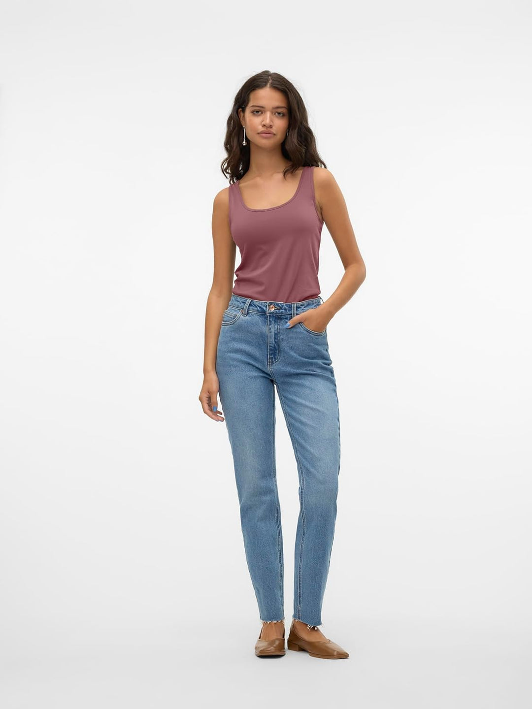 VERO MODA Damen VMMAXI My Soft Long Tank TOP GA 4 10265024 XS Gelb/Rosa/Grün (1x Chai Tea/ 1x Rose B