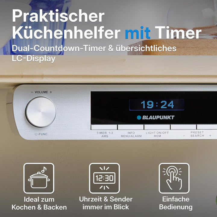 Blaupunkt KRD 30, Bluetooth Küchenradio mit DAB+, UKW PLL, Multidisplay, Senderspeicher, Unterbau Di