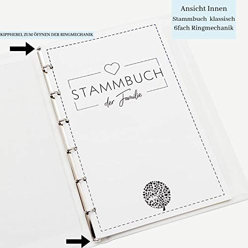 Hochzeitideal Stammbuch der Familie 'Arrow' Leinen dunkelgrau