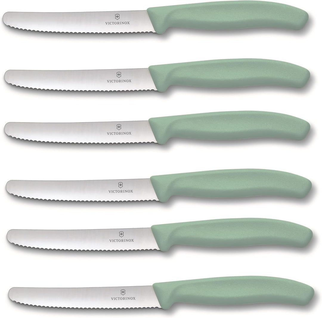 Victorinox | Tafelmesser Swiss Classic | 6 Stück | Hellgrün | Swiss Made | ideal auch als Frühstücks