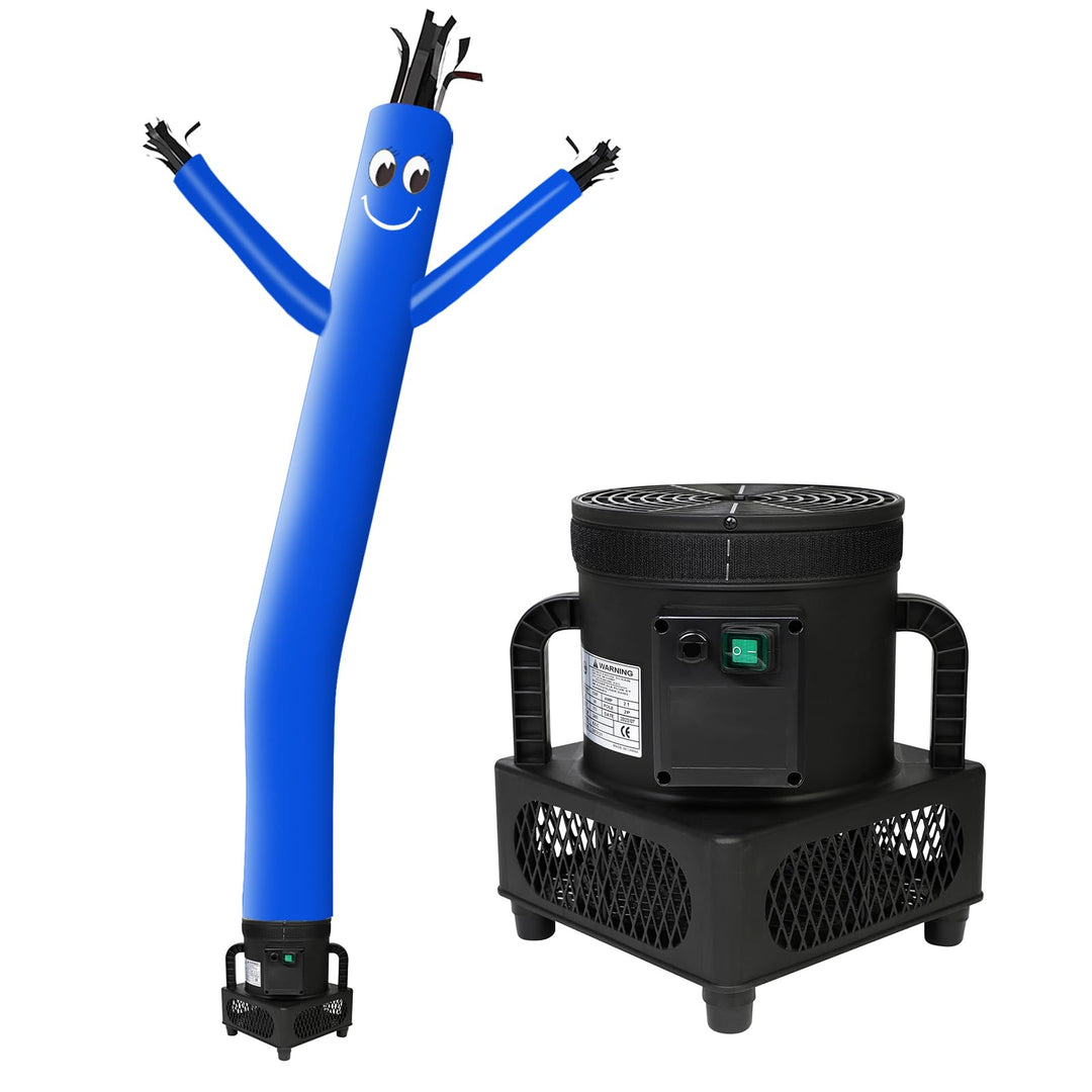 MOUNTO 1,8 m Fliegenpuppe Tänzerin mit 1/3 PS Gebläse, Komplett-Set (blau), Blau