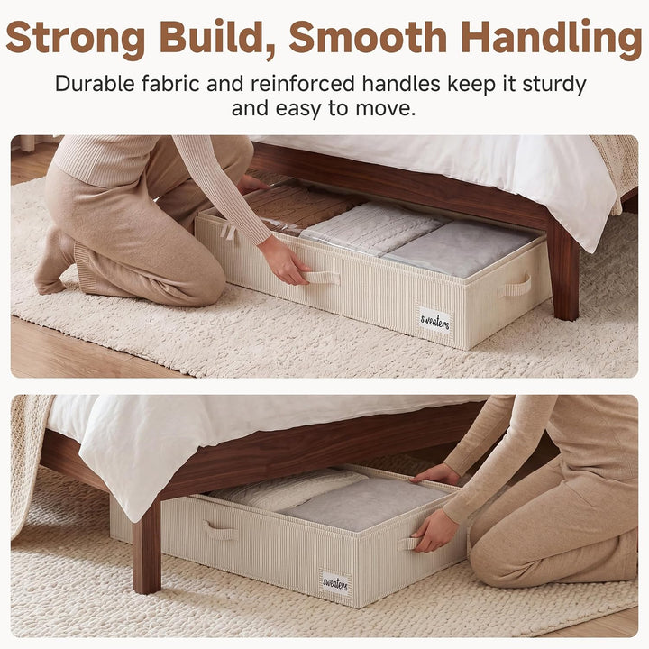 StorageWorks Unterbett Aufbewahrung, grosse Unterbett Aufbewahrungsbox mit Deckel, Unter bett Aufbew