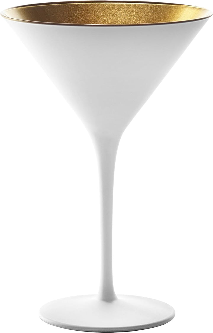 Stölzle Lausitz Elements Cocktailschale, Glas, weiss-Gold, 6 Stück (1er Pack), 6 6 Stück (1er Pack)