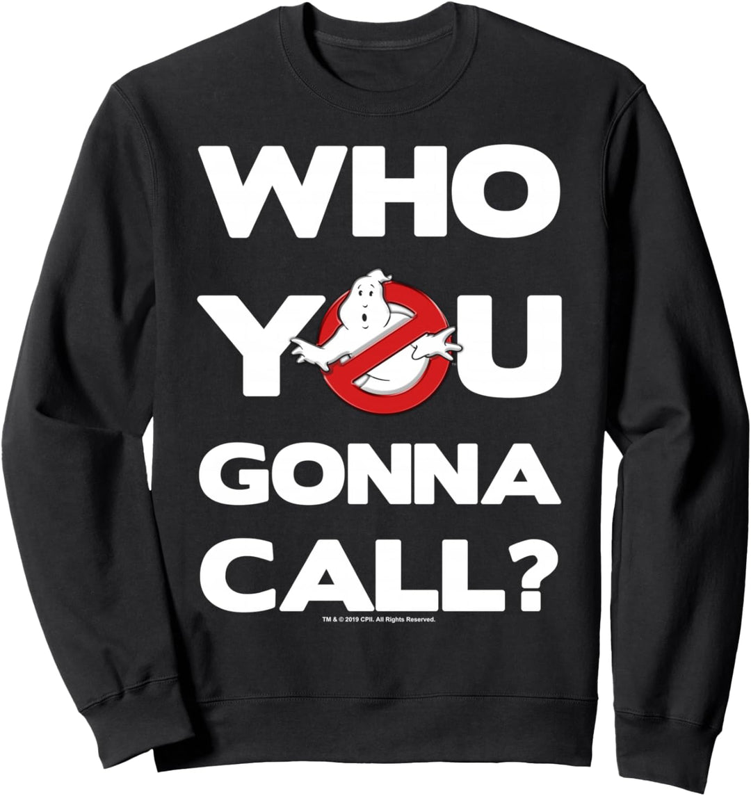 Ghostbusters Who You Gonna Call Bold Text Movie Logo Sweatshirt